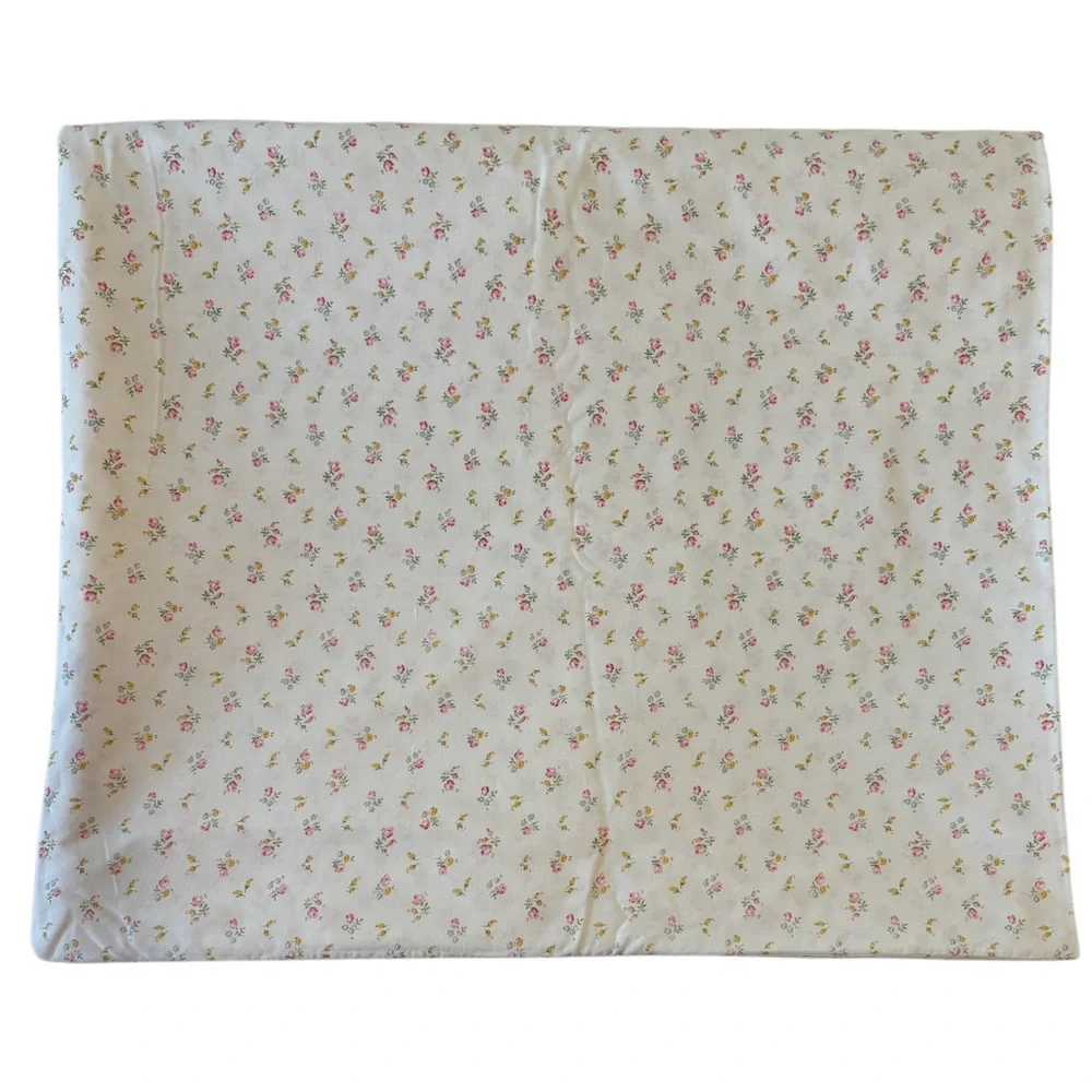 Vintage Hand Crafted Duvet Cover Antique Rose Cottagecore Floral Pink Blue White